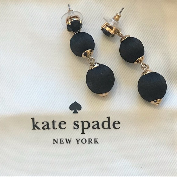 kate spade Jewelry - Kate Spade Drop Earrings Black
